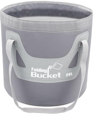 Qualore Cubo plegable para camping, 20 L, práctico contenedor de agua plegable, portátil, almacenamiento para viajes, fontanería, lavado de autos