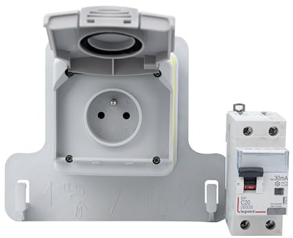 Prise de courant française pour véhicules électriques avec dose de charge IP54 et prise FI/LS 20A (Price +RCBO L20A)
