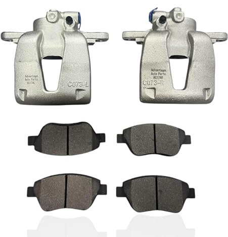 Brake Calipers and Brake Pads Compatible With Fiat Doblo (Years 2001-2010) Front Pair