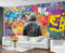 GIVLWF Street Art Graffiti Wallpaper, Cool Graffiti Bedroom Wallpaper Murals, Hip Hop Wall Paper for Living Room, Abstract Large Mural & Boys Room Decor, Painting Not Self Adhesive
