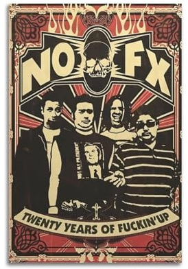 PDEWFCHX NOFX Poster mit 20 Jahren, dekoratives Gemälde, Leinwand, Wandposter und Kunstdruck, moderne Familienschlafzimmer-Dekoration, Poster, 20 x 30 cm