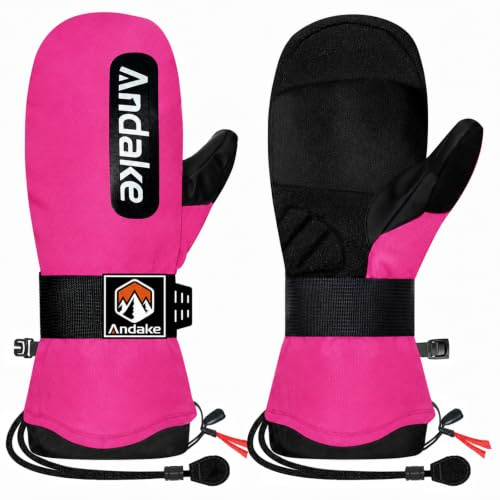 Andake Skihandschuhe für Herren Damen Jugendliche Snowboard Handschuhe | Warme Wasserdichte Winddichte Winterhandschuhe Fäustlinge für Snowboarden Skifahren Wintersport im Freien