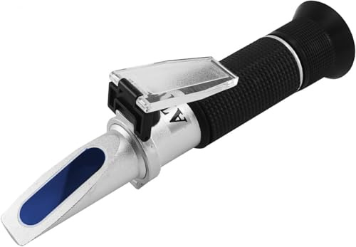 Qumox 4-in-1 Coolant Refractometer for Antifreeze, Battery Acid, Diesel Exhaust Fluid & Windshield Washer – No Battery Needed, ATC Optical Tester with Case for Car