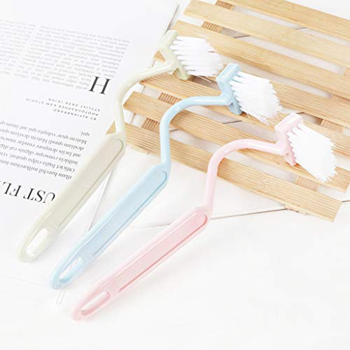 Vdaxvme Toilet For Rim Brush Bow Curved Flush Passage Brush Bathroom Cleaning Suppl Toilet Brush And Bin Sets Yellow