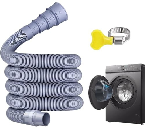 Ablaufschlauch Verlängerung für Waschmaschinen, 3/4/5M Abwasserschlauch Spülmaschine, Ø 28mm Ablaufschlauch Schlauch mit Schlauchschellen Für Waschmaschine Geschirrspüler Spüle