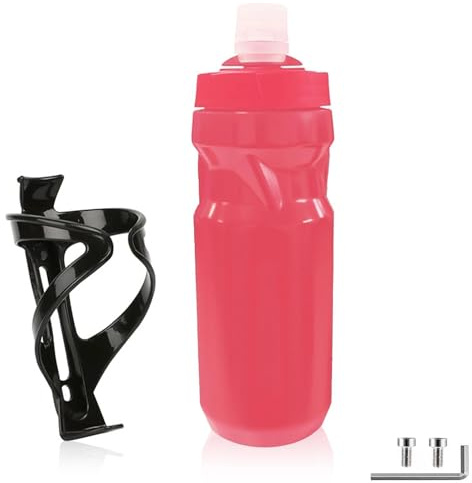 LINTRA Fahrradgetränkehalterung und 600 ml Fahrradtrinkflasche, Robuste Trinkflasche Fahrrad mit Halterung für Mountainbikes, Rennräder