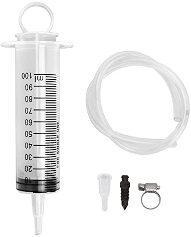 Tefola Bremsenentlüftungsset,Bremsflüssigkeit Wechselkit,Hydraulisches Bremsenentlüftungsgerät,100ML Spritze mit 50cm Schlauch,Universal für Motorrad/Roller/Quad