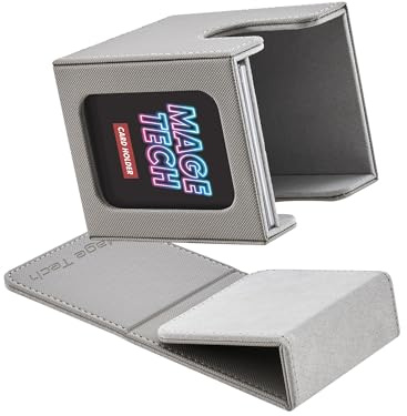 Mage Tech Commander Deck Box Lite - Card Display with Snap Card Holder & Removable Cover, Fits 100+ Single-Sleeved Cards, Ideal for MTG, PTCG, OPCG, SWU & More (Grey)