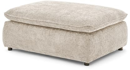 Polsterhocker Fußhocker 120 x 88 cm, Sitzhöhe 42 cm, rechteckig, pflegeleichter Stoffbezug, passend zum Big Sofa, Modell Vince, Beige
