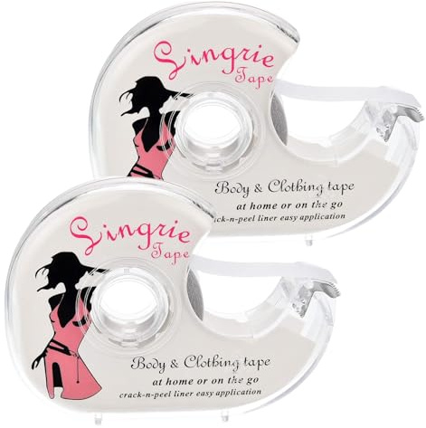 GWEOR Nastro Tape Biadesivo Invisibile, 2 scatole Fashion Trasparente Tape, Medica Biadesivo per Moda e Corpo, Abiti e Vestiti, Nastri Push-up Corpo, Nastro Seno 16mm*10m