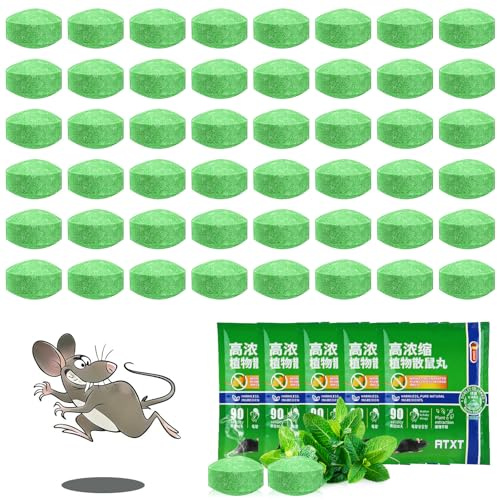 QIANAI Maulwurf Vertreiber Kugeln, 50 Stück Rattenabwehrpillen, Maulwurf Power Kugeln, durch natürliche Wirkungsstoffe mit Sofort und Langzeitwirkung effektives Mittel gegen Maulwürfe, 5 Packs