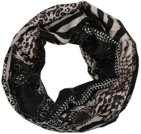 ACC Leo batik leoparden Damen Loop Schal (W schwarz)