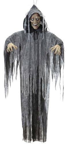 W WIDMANN MILANO Party Fashion 04892 - Sprechender Zombie mit beweglichen Kinn und leuchtenden Augen, 160 cm, Partydekoration, Halloween