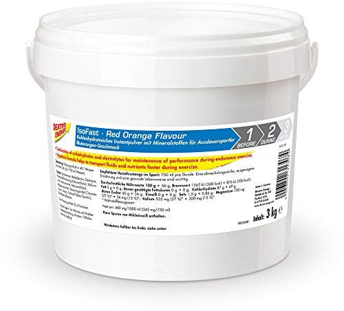 DEXTRO ENERGY ISO FAST RED ORANGE (3kg Eimer) - Hypotones Elektrolyt Pulver mit Natrium, Magnesium, Kalium und Chlorid zur schnellen Kohlenhydrat und Mineralstoff Versorgung, Glutenfrei, Laktosefrei