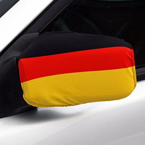 Kögler 2X Außenspiegelflagge Deutschland, Spiegelfahne, H 20cm T 12,5cm