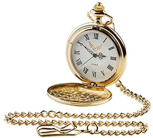 VL Dark Side of The Moon Pink Floyd Gold Pocket Watch 24 Carat Gold Coated Full Hunter and Chain Gift Case