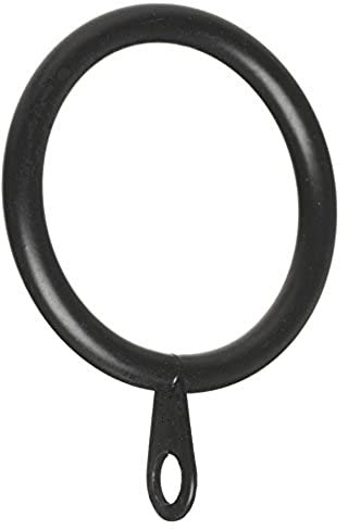 Bulk Hardware bh06185 Gardinen Stange Ring Feste Eye schwarz Metall innen Dimension 50 mm OD 60 mm, Set 8 Stück