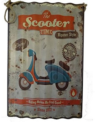 MAXIOCCASIONI Targa Decorativa in Metallo Vespa