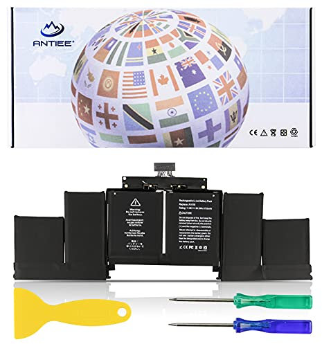 ANTIEE A1618 Laptop Battery for Apple MacBook Pro 15 Retina A1398 Mid 2015 Ver MJLQ2LL/A MJLT2LL/A MJLU2LL/A EMC 2909 2910,P/N:020-00079 02000079 1ICP9/47/95-ICP8/56/66-2 [11.36V 99.5Wh]