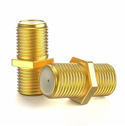 maxx RedStar24 F-Verbinder Sat Kupplung Verbinder Vergoldet F-Stecker Kupplung/Sat Kabel Adapter Verlängerung für SAT Antennenkabel/Koaxialkabel/BK Anlagen 2 Stück