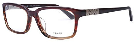 Police Brille (V-1874-G 0ACL) Acetate Kunststoff braun marmor stil