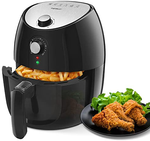 Aigostar Hayden Pro - Friggitrice ad aria elettrica, 1500 W, cestino per friggere antiaderente, funzione di spegnimento automatico, senza olio, facile da pulire, BPA Free.