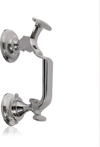 XFORT® Doctor Door Knocker Polished Chrome, Elegant Scroll Door Knockers for Front Door, Front Door Furniture with a Classic Doctor Design, Perfect for Alerting you of Visitors to your Home