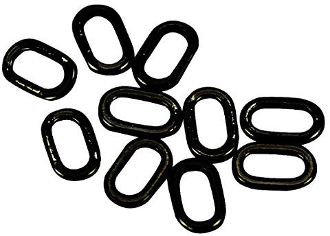 Mikado 25x 6mm ovale Vorfachringe Round Rig Rings schwarz matt