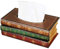 NiHome Vintage Tücherbox Holz - Nachfüllbare Taschentuchbox mit Klappdeckel, Taschentücher Box, Retro Design im Buchstil, Kosmetiktücher Box für Zuhause, Büro und Schule（Braunes Oberseite）