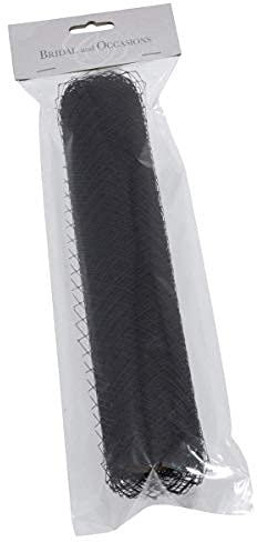 B/CASE VEIL 5MX25CM - Birdcage Veil: Millinery Mesh for Fascinators: 22.5cm x 1m: Black - Occasions