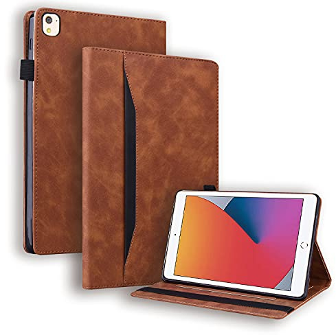 Auslbin Funda para iPad 10.2 Pulgadas (iPad 8.ª / 7.ª Generación,2020/2019), iPad Air 3 2019,iPad Pro 10.5 2017,Estuche de Tableta de con Soporte para lápiz/Función Auto Sueño Estela,Marrón