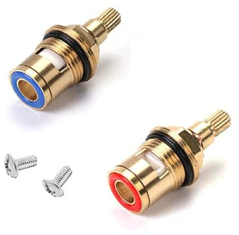 2 Pièces Tete a Disques Ceramique, Cartouche de Rechange pour Robinet, Universelles de Rechange pour Robinet en Laiton, Rechange pour Robinet Cuisine Maison Salle de Bain Pièces de Robinet