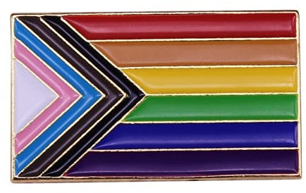 Progress Pride Flag LGBTQ Anstecknadel - LGBT Ally Badge Gleichwertige Gay Lesben Bisexuelle Transgender unterstützt Regenbogen-Brosche