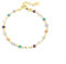 SINGULARU - Pulsera Crystals Colors. Cristales de Colores en Plata de Ley 925 con Acabado Baño de Oro de 18 Kt. Talla Unica. Largo de cadena 19.5 cm. Joyas para Mujer