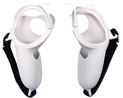 Tiardey Touch Controller Griffabdeckung, Anti-Throw Griff Schutzhülle Zubehr Verstellbarer Knchelriemen Für Oculus Quest 2 Griff - Wei