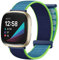 Ouwegaga Armband Kompatibel mit Fitbit Versa 3/Versa 4 Armband/Sense/Sense 2 Armband, Weiche Nylon Verstellbare Geflochtene Ersatzgurte Kompatibel mit Fitbit Versa 3/Sense für Damen Herren, Blau Grün