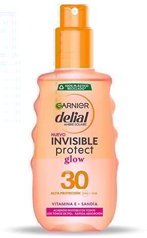 Garnier Delial, Spray Protector Solar Transparente de Alta Protección para Cuerpo y Rostro con Aloe Vera, UV Water, IP30, 150 ml
