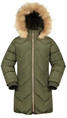 Mountain Warehouse Galaxy Kids Padded Hooded Jacket Dark Khaki 7-8y