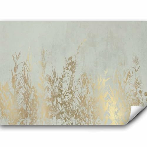 murando - Vlies Fototapete Betonoptik Natur 450x315cm Foto Tapete Schlafzimmer Wohnzimmer Vliestapete XXL Motivtapeten Bildtapete 3d Effekt Wand Dekoration - Blumen Gras wie gemalt b-A-10179-a-a
