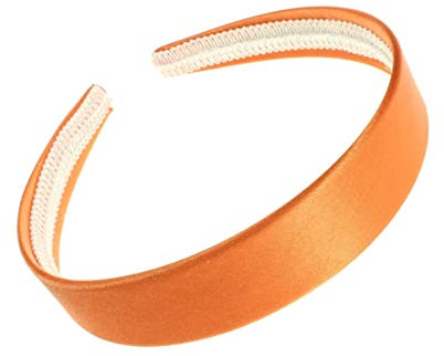 Serre-tête en plastique recouvert de satin orange de 2,5 cm, sans dents, pour femmes et filles Glitz4Girlz