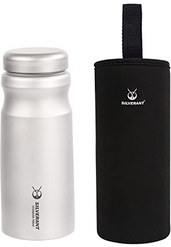 SILVERANT Ultraleichte Titan-Wasserflasche, 700 ml