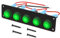 RUNCCI-YUN 12V/24V pannello interruttore,Pulsante Interruttore Rotondo,Impermeabile 5 Gang Pannello interruttori a levetta LED,Pannello Interruttori a Bilanciere per Auto, Barca, Camion (Verde)