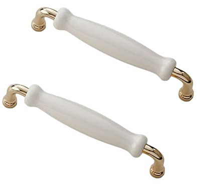 2PCS Cupboard Handle, Ceramic Zinc Alloy Cabinet Handle, Kitchen Drawer Door Handles, Door Knobs for Replacement, for Drawer, Kitchen Cabinet, Bathroom Cabinet, Wardrobe Door(Hole Centre: 128mm)
