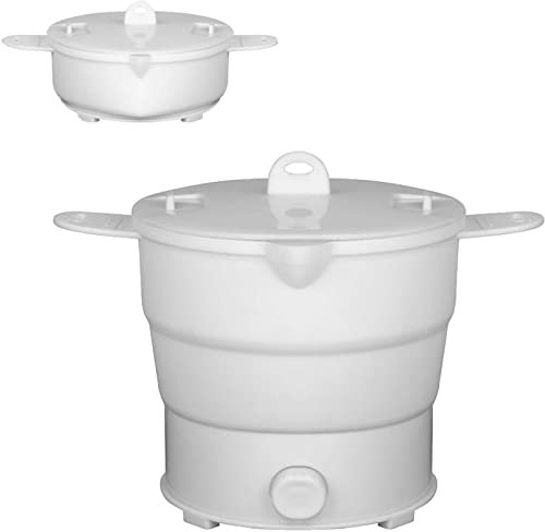 NEWCES Portable Foldable Mini Electric Hot Pot Cooker Mini Electric Kettle Heating Pot Folding Water Boiling Pot 2 Heating Speed Adjustable