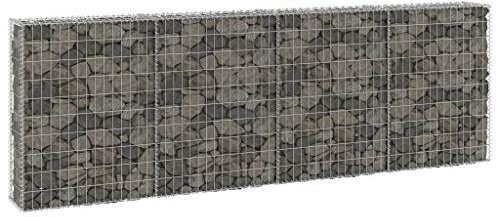FIRBNUS Gabion avec couvercle en acier galvanisé 300 x 30 x 100 cm Filet Gabion Jardin Planteur Relevé Gabion Mur Planteur Gabion Métal Pour Pierres Acier Gabion Jardinière