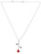 3D Red Rose Gold and Silver Pendant Chain Necklace for Women Ladies Girls UK Seller (Silver Chain Red Rose)
