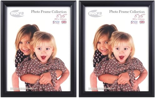 Inov8 Framing Photo Frame, Value Black, 8x6 inch (Pack of 2)