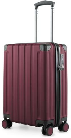 Hauptstadtkoffer Q-Damm Handgepäckkoffer (54x37x21 cm) 38 L, Burgund | ABS-Hartschale · TSA-Zahlenschloss · Erweiterbar · 4 Rollen · Austauschbare Ersatzteile · Kabinengepäck · Wochenendtrip