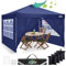 COBIZI Tonnelle Pliante 3x3 Imperméable, Anti-UV Barnum Pliant 3x3 Professionnel, Robuste Tonnelle de Jardin Exterieur avec 4 Côtés et 4 Sacs, pour Camping, Plage, Mariage, Fête, Festival(Bleu foncé)