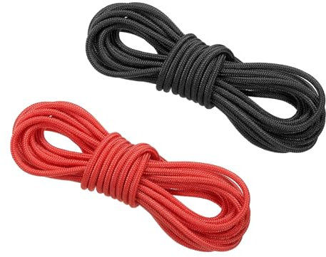 PATIKIL Corda ad Rnello D per Tiro con Arco 10 Piedi, 2pz Ring di Rilascio Corda Arco Cocca Ring Incocco Fibbia per Corda dell'Arco Composta, Nero Rosso